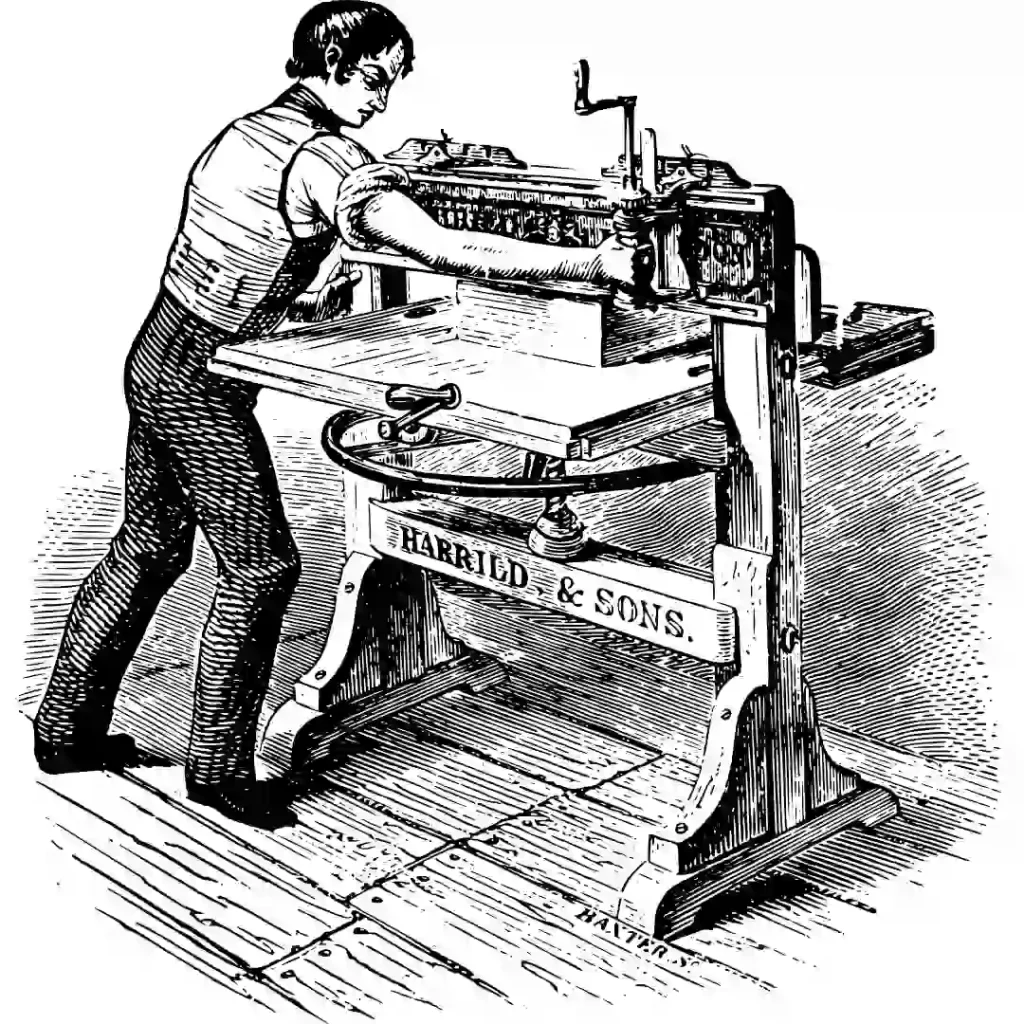 Старинный печатный станок